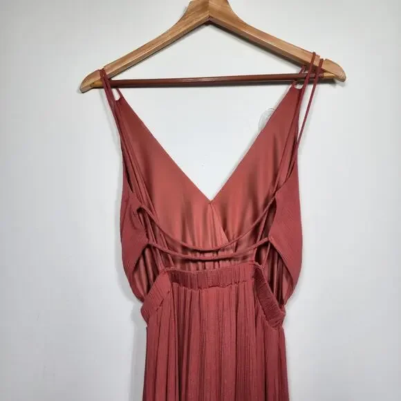 Lulus Women's Lost in Paradise Strappy Maxi Dress in Rusty Rose - Picture 5 of 8